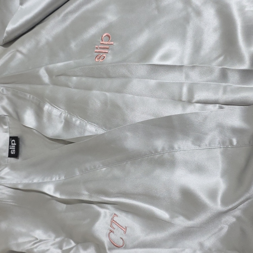 SLIP SILK Silver Long Robe – Slip - Picture 8 of 9